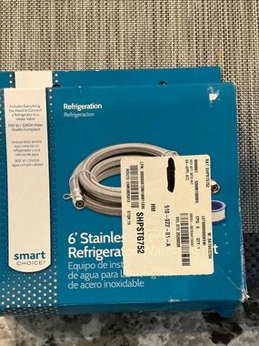 6' Stainless Steel Refrigerator Water Supply Line - Blue Packaging